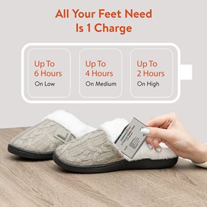 Thermal <b>Heated</b> <b>Slippers</b> for <b>Women</b> Rechargeable Foot Wear with Three Temperature Settings Keep Feet Warm up to Six Hours - Product Image 6