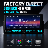Lecteur MP5 pour voiture HD 6,86 pouces avec écran tactile, Bluetooth 5.0, radio FM stéréo, vente en gros directe d'usine
