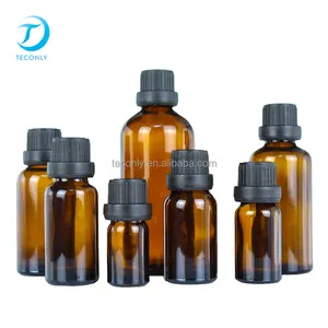 एम्बर सीरम कांच आवश्यक तेलों की बोतलों खाली ड्रॉपर बोतल 5ml 10ml 15ml 20ml 30 ml 50ml 100ml