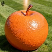 Op maat gemaakte hoogwaardige roestvrijstalen appel-sculpturen, gesimuleerde fruit-sculpturen voor decoratie in buitenboomgaarden