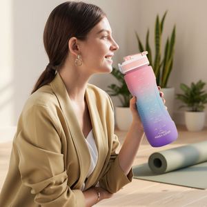 Botella de Agua de Plástico Portátil para Viajes al Aire Libre, Gimnasio, Fitness, Botellas de Agua Deportivas de Plástico con Logotipo Personalizado - Product Image 5