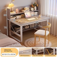 Bureau d'étude et d'écriture intégré Zhishuyunfang pour chambre d'étudiant avec étagère et chaise détachable en MDF – Bureau informatique simple