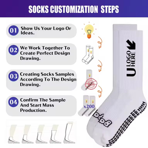 High Quality Anti <b>Slip</b> Logo Fuzzy Designer Compression Cotton Sport Women Custom Grip Yoga Pilates Socks Wholesale - Product Image 3