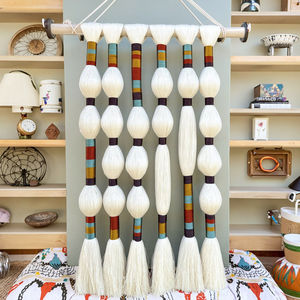 Tapiz de pared de cuerda de algodón personalizado hecho a mano decoración del hogar esfericidad macramé arte tapiz decoración de pared para pared del hogar - Product Image 1