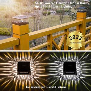 Solar Powered Pillar Light Outdoor Waterproof ABS Material For Courtyard Gatepost <b>Fence</b> Villa <b>Lighting</b> - Product Image 3