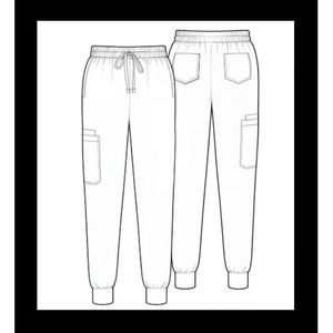 FOXA Women's Scrub Pants Mid Rise Cargo Jogger With 6 Pockets Soft Knitted Breathable Drawstring Pants For Medical Casual - Product Image 5