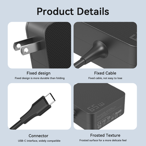 65W USB C kép sạc máy tính xách tay 5.75ft dài cáp phổ xách tay <span class=keywords><strong>AC</strong></span> <span class=keywords><strong>Adapter</strong></span> cho Macbook cho Dell cho HP cho Lenovo Asus PD EU - Product Image 4