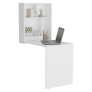 Kaplar 33 In X 23 In <b>Folding</b> Table With Four Shelves Floating <b>Desk</b> Retractable Ironing Table - Product Image 2