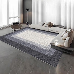 พรมพื้นที่เรขาคณิตสมัยใหม่รูปสี่เหลี่ยมผืนผ้าเส้นใยโพลีเอสเตอร์กันลื่นห้องนั่งเล่นในบ้านห้องนอนพรมปูพื้น H-030-10 - Product Image 5