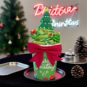 6.9 Inch Realistic Artificial Dessert Ornament Christmas Green Paper Cup Ice Cream Fake Physical Model Festive Plastic Crafts - Product Image 3