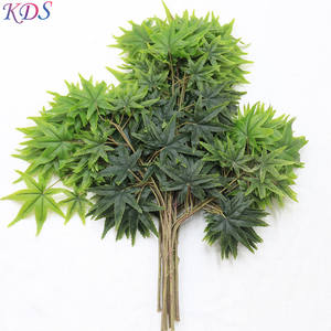 Planta artificial de plástico verde de árbol simulación leavef al aire libre falso árbol artificial de las Hojas de arce banyan hojas - Product Image 5