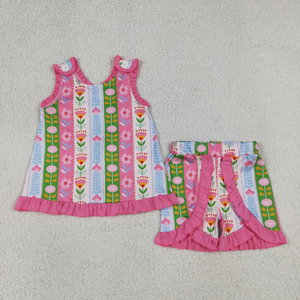 Ensemble haut et short à volants roses pour bébés filles, vêtements d'été, tenues RTS - Product Image 2