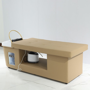 Modern PU Leather Shampoo Chair With <b>Plastic</b> Basin And Storage <b>Shelf</b> For Salon Use - Product Image 5