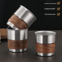 Tasses à café en acier inoxydable 304 personnalisées avec logo, portables, pour bière et eau, avec poignée hexagonale pliable pour le camping en extérieur