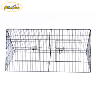 Vente en gros de cages à lapins triangulaires pliantes en fil de fer métallique pour animaux domestiques cabane à lapins d'intérieur cage à lapins d'extérieur