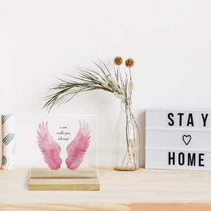 Акриловая табличка «В память о любимом» с дизайном «Крылья ангела», вдохновляющий декор для стола и знаки соболезнования «Я всегда рядом с тобой» - Product Image 4
