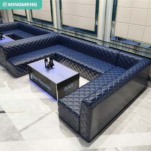 Nuevo diseño antiguo Vintage Industrial Strip Nightclub Hookah Bar Lounge Set muebles cuero antiguo en forma de U Bar Club sofá - Product Image 6