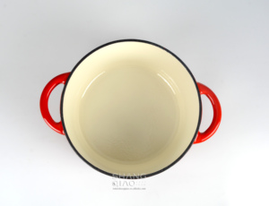 Cuisine classique personnalisée casserole <span class=keywords><strong>ronde</strong></span> <span class=keywords><strong>en</strong></span> <span class=keywords><strong>fonte</strong></span> émaillée ensemble d'ustensiles de cuisine pour four hollandais - Product Image 5