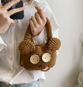 Bolso de Mano Tejido a Mano con Diseño de Osito de Peluche, para Viajes y Transporte de Objetos - Product Image 3
