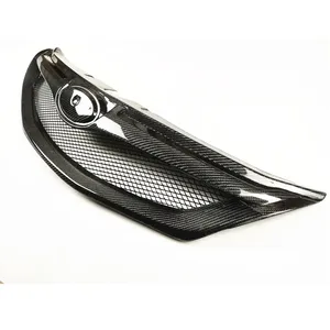 Pour Impreza WRX STi 2009 2010 2011, calandre avant en fibre de carbone véritable, kit de grille de capot supérieur pour admission d'air - Product Image 4
