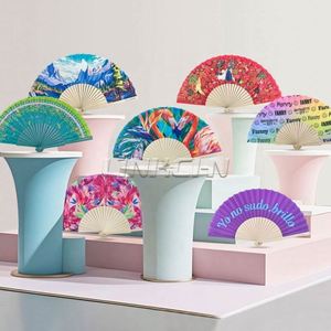 Abanico Plegable de Bambú Español de Alta Calidad con Logotipo Personalizado, Pintado a Mano, para Bodas, Fiestas, Arte Folclórico - Product Image 5