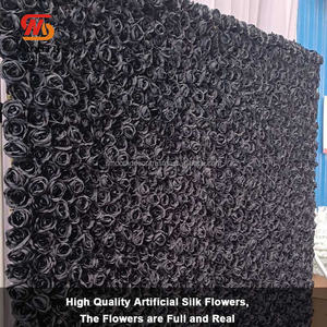 ผนังดอกกุหลาบผ้าไหมเทียม 3 มิติ สีดำ สำหรับตกแต่งงานแต่งงาน วันวาเลนไทน์ และงานปาร์ตี้ ขนาด 240x240 ซม. - Product Image 5