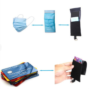 Portable Face Mask Storage <b>Bag</b> Keychain Card Holder Black Rectangle <b>Compression</b> Type Organizer for Wall Door Window Mounting - Product Image 1