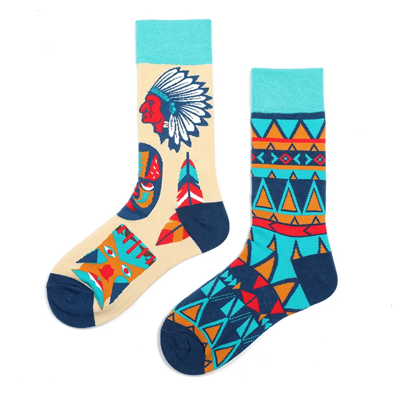 Mature high quality socks custom african print socks ab mismatched socks