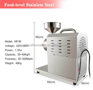 เครื่องบดเมล็ดกาแฟสแตนเลสแบบกึ่งอัตโนมัติสำหรับใช้ในครัวเรือน ขนาด 30 กก. 40 กก. สำหรับใช้ในเชิงพาณิชย์  แบบอัตโนมัติมากขึ้น ทำจากสแตนเลส A - Product Image 5