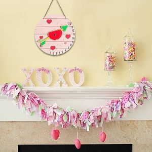 Valentine's Day Themed <b>Party</b> Atmosphere Decorative Heart-Shaped Clock Hanging Ornament For Home Decoration And Door Sign - Product Image 4