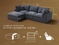 Canapés Aspirables avec Ottoman, Lit Canapé Pliant à Compression en Mousse Compressée, Canapé Multi-Fonctionnel pour Chambre d'Amis