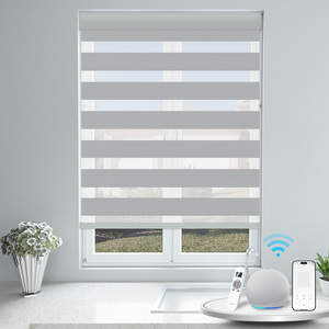 Persianas Zebra Eléctricas Automáticas Inteligentes de Poliéster Liso, Opacas, Modernas, para Ventana Francesa <span class=keywords><strong>con</strong></span> Tela de Poliéster - Product Image 5