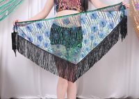 Foulard de hanche triangulaire en crochet à sequins brillants et colorés, taille unique pour femmes adultes, livraison rapide, 100 % polyester, pour la danse du ventre