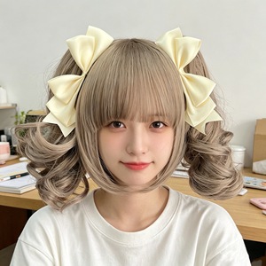 Lolita-style cute hair <b>clips</b>, double ponytail <b>clips</b>, 3D <b>bow</b> side <b>clips</b>, Japanese JK headwear, adorable Lolita style. - Product Image 3
