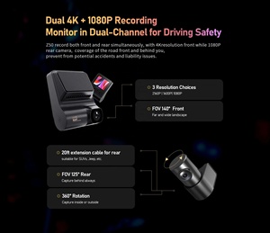 DDPAI Camera Hành Trình Xe Hơi Z50 Máy Quay Video Gắn Kính Chắn Gió Trước Và Sau Cho Xe Hơi Ứng Dụng Ống Kính Kép - Product Image 6
