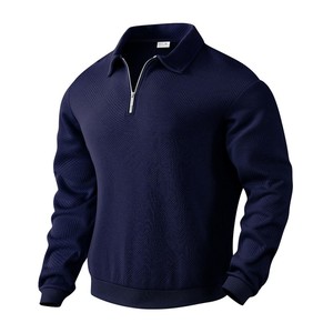 American vintage heavyweight autumn sweater jacquard <strong>long</strong>-sleeved half-zipper men's top sweatshirt men pullover hoodie - Product Image 3