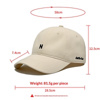 Gorra de Béisbol Beige al por Mayor con Bordado, 6 Paneles, Transpirable, Ajustable, Color Sólido, Logotipo Personalizado, Gorra de Béisbol en Blanco