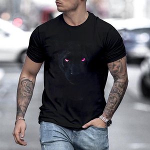 T-Shirt a Maniche Corte da Uomo con Stampa Digitale 3D <span class=keywords><strong>Pantera</strong></span> Nera per un Look Cool e alla Moda - Product Image 4