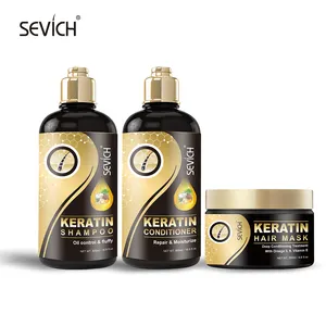 OEM набор натурального кератинового шампуня и кондиционера, содержит витамин е, маска для волос, эффективно улучшает качество волос