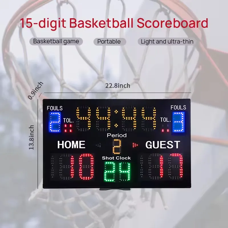 Tingkatkan permainan Anda dengan papan skor basket elektronik bertenaga baterai Ganxin menampilkan pengendali jarak jauh dan waktu hitung mundur