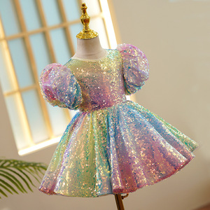High Quality Summer Girls Dress Rainbow Mesh Bow Birthday Party <strong>Dance</strong> Costume Little Princess Dress Kids <strong>Clothes</strong> - Product Image 2