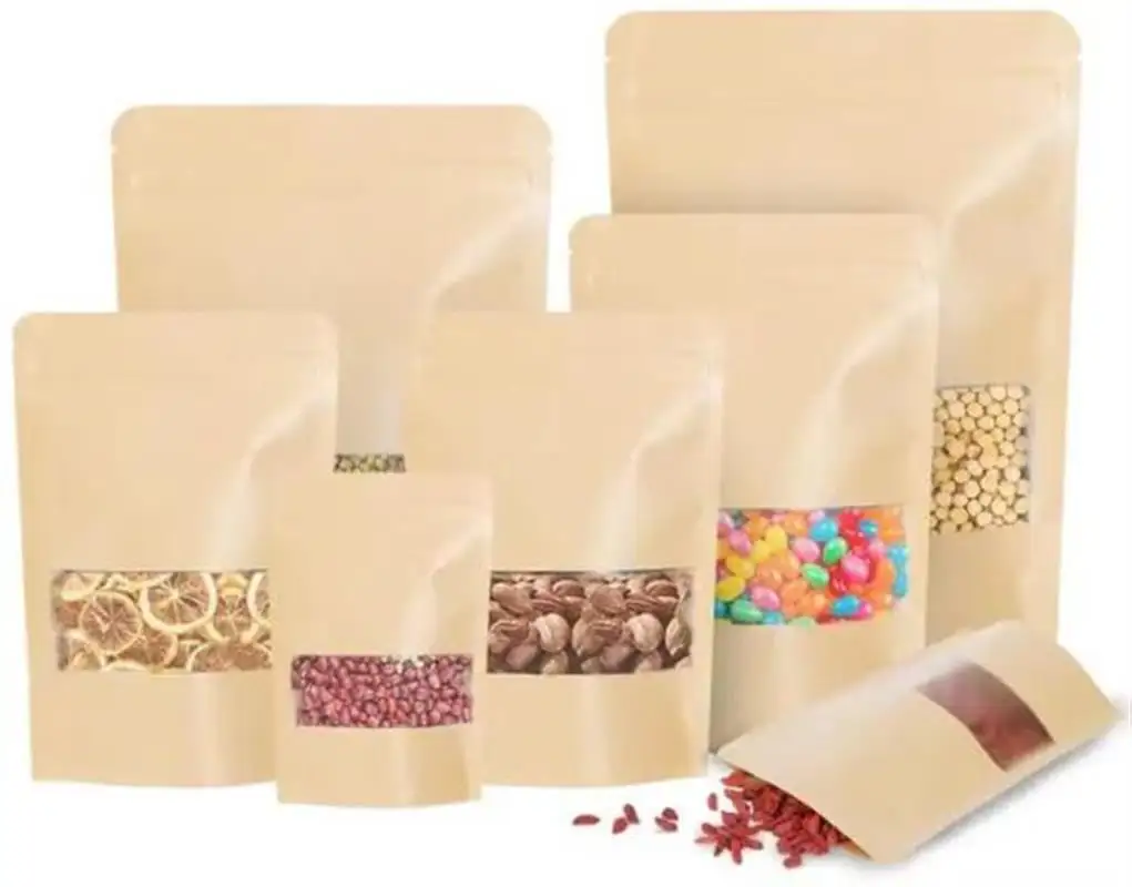 Kunststoffverpackung dicker reißverschlussbeutel aus Kraftpapier für Lebensmittel