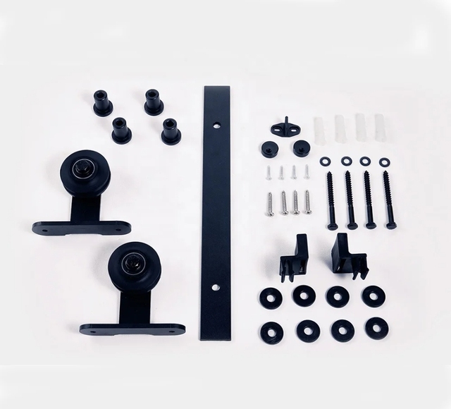 Modern Sturdy Waterproof Stainless Steel Rail Hanging Slide Track Barn Door Hardware Sliding Barn Door Roller Set for Bedroom