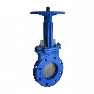 Válvula de Compuerta de Cuchilla con Brida para Agua, de Acero al Carbono y Placa 304, Accionada por Engranajes - Product Image 6