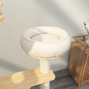 Arbre à chat de luxe en bois massif avec capsule spatiale, plateforme de saut, structure d'escalade, griffoir et condo pour chat, mobilier pour animaux de compagnie - Product Image 4