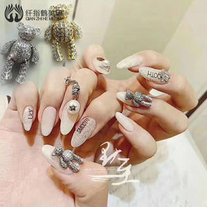 เครื่องเพ้นท์เล็บ360แบบหมุนได้ทำจากโลหะผสมเพทายรูปหมีน่ารักได้รับความนิยมใช้ตกแต่งสปาเล็บ - Product Image 2