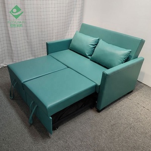Canapé-lit en similicuir Chaise longue cachée 2 places Vert Luxueux Sleeper - Product Image 3