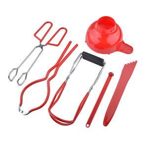 Juego de 6 Utensilios para Conservas, Kit de Herramientas de Metal para el Hogar, Accesorios Esenciales Económicos, Embudo para Conservas, Levantador de Frascos, Pinzas - Product Image 1