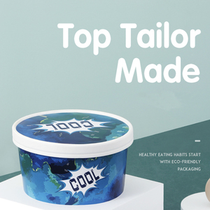 Dùng một lần in Ice Cream Kraft lấy đi container thực phẩm Ice Cream container với nắp - Product Image 3