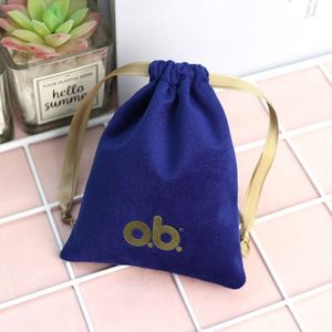 Custom Logo Recyclable Storage Drawstring Dust Bag for Jewelry for Silken Velvet Underwear Handbags Necklaces Watches - Product Image 6